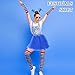 Senker Fashion 80s Costume Accessories Outfits for Women Tutus Skirt Headband Ponytails Striped Thumb Hole Gloves High Socks Blue