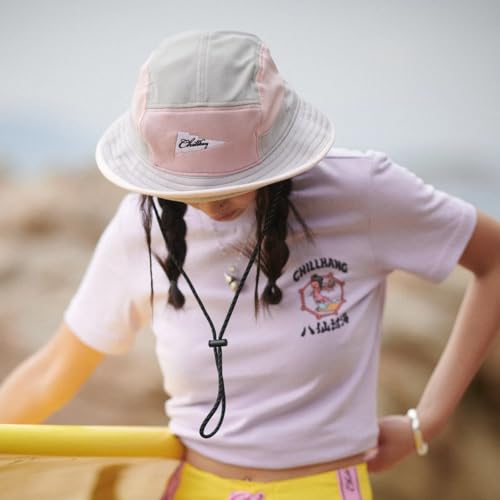 Image of Color-Blocked Fisherman Style Sun Hat for Outdoor Camping, Surfing & Vacations - Wide Brim, UV Protective, Anti-Slip