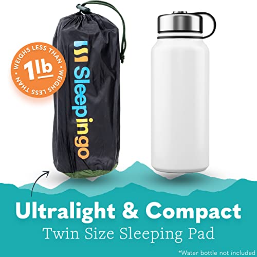 Sleepingo Sleeping Pad For Camping - Ultralight Sleeping Mat For Camping, Backpacking, Hiking - Lightweight, Inflatable & Compact Camping Air Mattress #TOP4