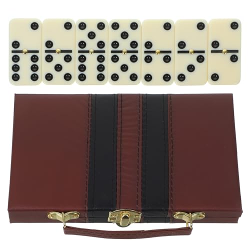 Milisten Dominoes Entertainment Toy Classic Dominos Game SET BUILDING DOMINOES BLOCK TOYS Professional Tournament Domino Holiday Party Entertainment Game with Wooden Box Retro Dominoes Game