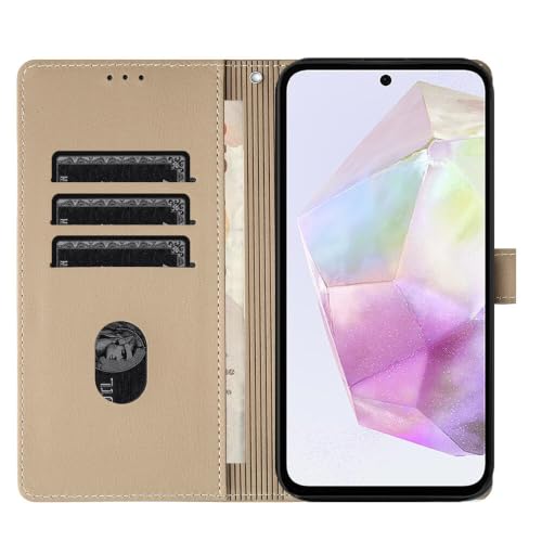 Étui Galaxy A12 Samsung kaki housse portefeuille en cuir à rabat