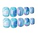 SIUSIO 120Pcs 5 Pack Children Acrylic Fake Nails Press on Pre-glue Full Cover Glitter Gradient Color Short False Nail Art Kits Sets Great Christmas Gift for Kids Little Girls - Mermaid Beach