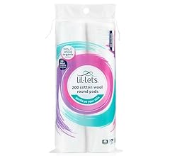 Lil-Lets Cotton Wool Round Pads, 200 Count, Certified Organic, 100% Pure Cotton Wool, Soft and Absorbent, Gentle on Skin, D…