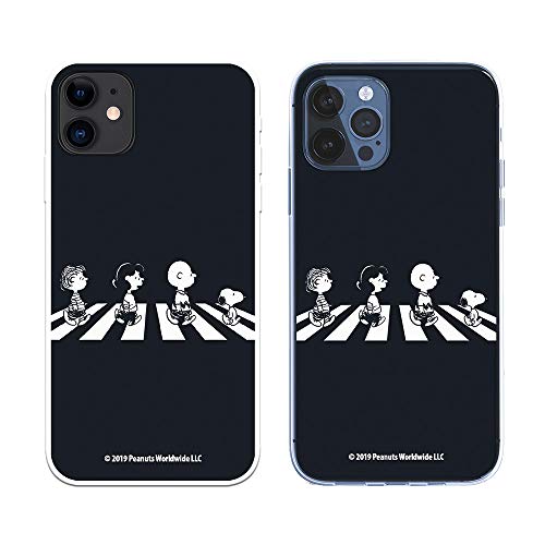 Funda para iPhone 12 - iPhone 12 Pro Oficial de Snoopy Personajes Beatles para Proteger tu móvil. Carcasa para Apple de Silicona Flexible con Licencia Oficial de Peanuts.
