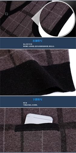 Dcvmvmn Men's Cashmere Vest Thickened V-Neck Knitted Sleeveless Cardigan Plus Size Business Casual Waistcoat4