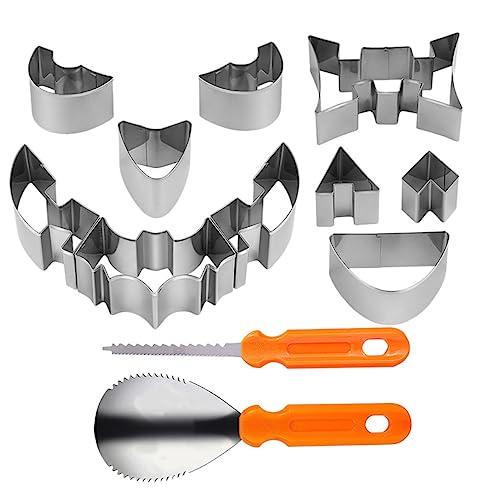 Cabilock Halloween Pumpkin Carving Tool 1 Set Carving Kit Stainless Steel Plastic Diy Pumpkin Sculpting Tools