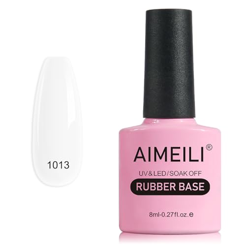 AIMEILI Rubber Base 8ml Flexible Builder Selbstglättendes Gel Unterlack Nail Strengthener Rhinestone Glue Gel Nagellack Transparent Jelly Rubbergel 5 IN 1-1013