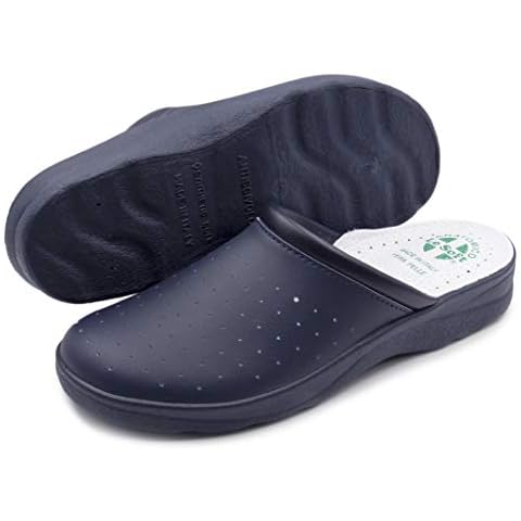 Zapatillas ortopédicas cómodas con Parte Superior de Piel auténtica Perforada Cover