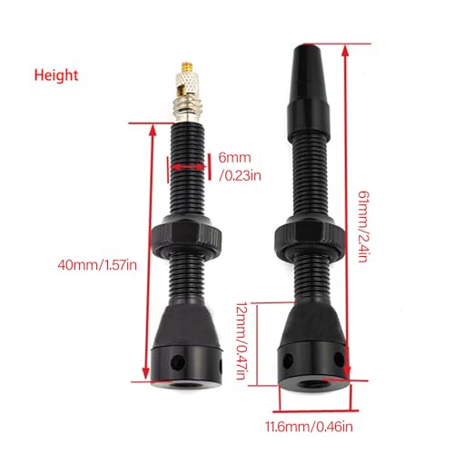 Válvulas Tubeless para Bicicletas, Válvulas de Aleación Ligera de 60 mm con Herramienta Removedora de Núcleos y Tapones miniatura 3