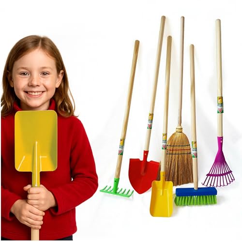 Rekord – Gartengeräte-Set für Kinder – 6-teilig, stabil aus Metall...