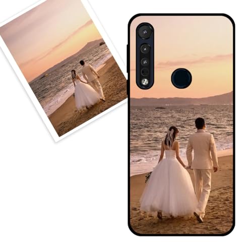 KARTXITAI Funda Personalizada Compatible con Motorola One Macro, Carcasa Personalizado con tu Foto o Texto Imagen, Protectora con Tacto Suave y Sedoso,Gel Flexible,Regalo Original -Negro