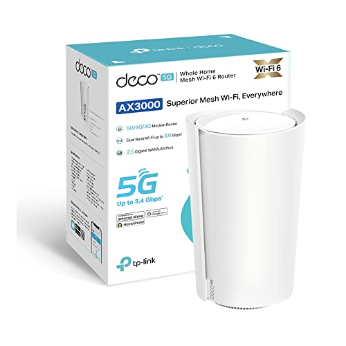 (Ricondizionato) TP-Link Deco X50-5G Router 5G/4G+, AX3000 Mesh Wi-Fi 6 per Tutta la Casa, Unità...