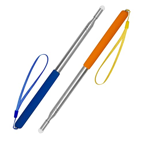 FRUHLING 2 Piezas Profesores Puntero Telescópico Extensible con Cordón de Mano 120cm Punteros de Enseñanza de Mano de Acero Inoxidable para Enseñanza Presentaciones Formador Seminarios Cover