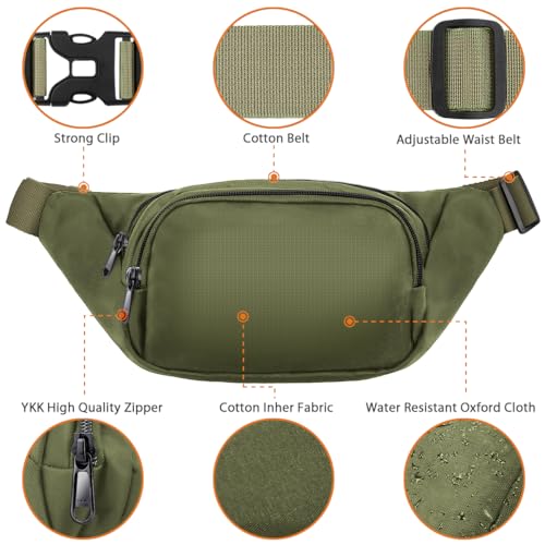 Image of Large Fanny Pack for Women Men - Syican Waist bag with 3-Zipper Pockets, Gifts for Enjoy Sports Traveling Workout Casual Hands-Free crossbody bags Fits MAX 7.9'' iPad & 6.6'' Phone