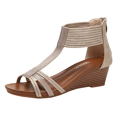 Sandales compensées femme pour éviter les douleurs aux pieds en été style bohème