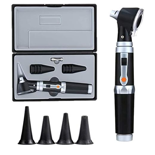 Otoscope Kit,Professional Diagnostic Ear Care Tool with 2.5V Halogen Light, 3X Magnification, 4 Speculum Tips Size - for Children, Adults, Pets, etc.