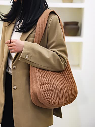 Image of ENBEI Women's Crochet Tote Bag Knit Shoulder bag,Aesthetic Bag,Cute Eco-Friendly Tote for Travel,Daily Use,Gift Box Packaging