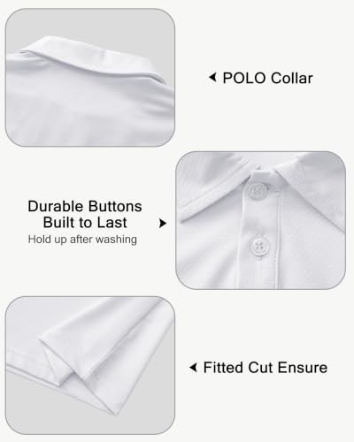 Image of MIVEI Kids' Performance School Uniform Polo Shirt Breathable UPF50+ | Youth Boys Girls Short Sleeve Golf Collared Shirts Grid Dry Fit Wrinkle Free Stretch Lightweight Cool Athletic Button Dress