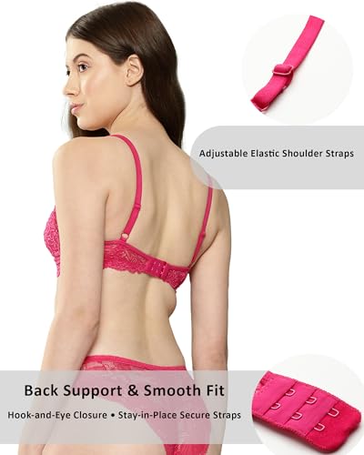 Image of LEADING LADY Women Bra | Non Padded | Non Wired | Full Coverage | T-Shirt Bra | Lace Style Adjustable Straps | Every Day Bra