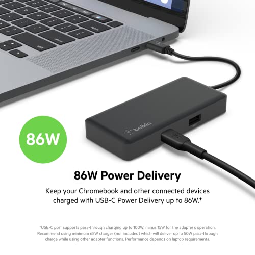 Belkin 5-In-1 Powered Usb-C & Usb Hub, Usb-C Docking Station W/ 2 Usb-A Ports, 1 Usb-C Port, Ethernet, & 4K Hdmi Port, Compatible With Macbook, Chromebook & Other Usb-C Devices #TOP3