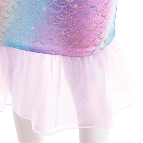 Lito Angels Badeanzug Tankini Kostüm Prinzessin Meerjungfrau mit Rock Verkleidung für Kinder Mädchen Größe 4-5 Jahre 110