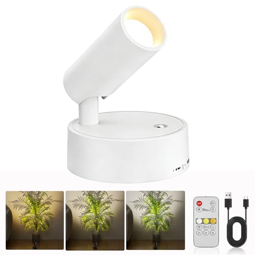 Lámpara de pared LED recargable con mando, temporizador y brillo regulable Bonsery