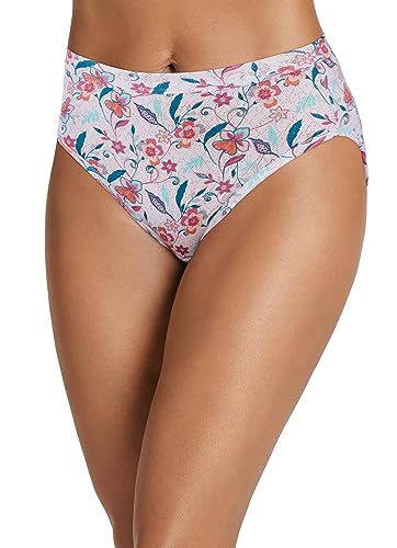 Image of Jockey Women's Underwear Elance Breathe French Cut - 3 Pack, Soft Rose /Bohemian Meadow Aqua Rose Print /Coral Mist, 11