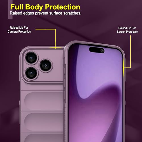 Image of amazon basics Back Case Cover for iPhone 17 Pro Max | Compatible for iPhone 17 Pro Max Back Cover | Liquid Silicon Magic Case with Camera Protection | Lavender