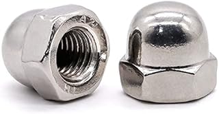 Glvaner M3-0.5 Thread Size (100 pcs) Stainless Steel Acorn Cap Dome Head Hex Lock Nuts 304 Stainless Steel 18-8 Full Thread Coarse Thread UNC, DIN1587