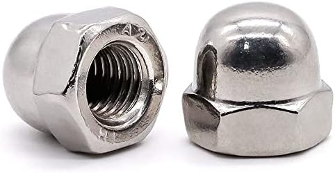 Glvaner M6-1.0 Thread Size (40 pcs) Stainless Steel Acorn Cap Dome Head Hex Lock Nuts 304 Stainless Steel 18-8 Full Thread Coarse Thread UNC, DIN1587