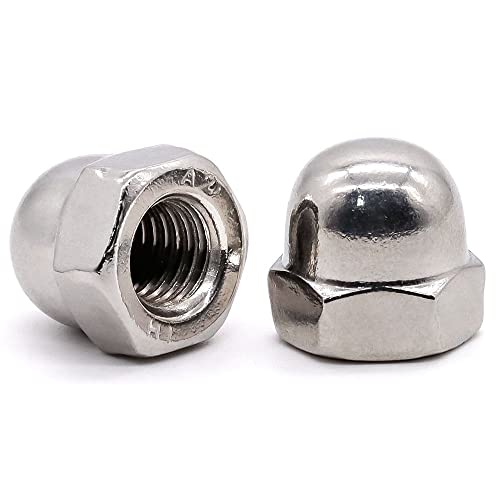 Glvaner M3-0.5 Thread Size (100 pcs) Stainless Steel Acorn Cap Dome Head Hex Lock Nuts 304 Stainless Steel 18-8 Full Thread Coarse Thread UNC, DIN1587