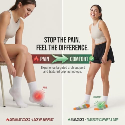 Image of Crew Socks for Women & Men Circulation, Ankle Compression for Diabetic and Neropathy Pain Relief, Swelling, Neuropathy, Runner, Nurses, Travel, Pregnancy, Flying