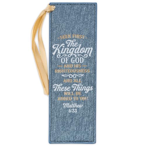 Image of Christian Art Gifts Faux Leather Bookmark: Seek First the Kingdom of God