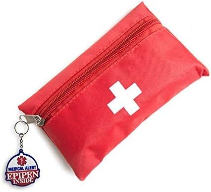 4 Pack - Epipen Inside - Rubber Bag Tags/Keychains, Allergy Medical Alert, For Keychain/Backpack Zipper, Adult & Child