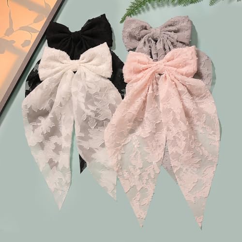 LFOUVRE Pinzas de pelo elegantes para niñas y mujeres - Clips y pasadores de pelo estilosos | Moños rosas para niñas, accesorios para el cabello para mujeres, perfectos para uso diario o ocasiones especiales miniatura 7