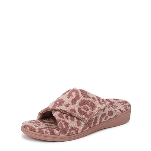 Vionic Women's Relax II Slipper, Pink Multi Woven Fabric, 8
