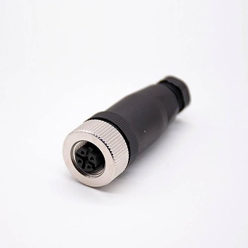 Miniatura 6 de Elecbee Conector de cable M12 Circular Impermeable Enchufe de Aviación Terminación de Tornillo Instalable en Campo Desapantallamiento Recto