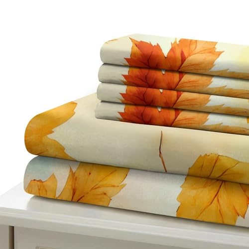 Parure de Lit 140x200 Automne Housse de Couette pour Adolescent