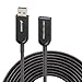 phoossno USB 3.1 Extension Cable Active Optical USB 10Gbps 50ft 15m Compatible with Microsoft Azure Logitech Camera Xbox Printer Touch Screen Kinect Keyboard Mouse Intel RealSense