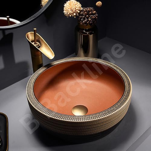 B Backline Ceramic Table Top Wash Basin/Countertop Basin Bathroom Sink/Art Basin For Bathroom & Livingroom 16 X 16 X 6 Inches (Matt) (B0CNLW8MHJ) Amazon Price History, Amazon Price Tracker