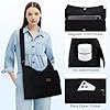 Chase Chic Canvas Umhängetaschen Damen Herren, Große Schultertasche Messenger Tasche Casual Tote Bag für Arbeit/Reisen/Schule(Schwarz) #4