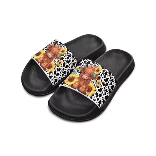 Image of Unisex Slides for Girls Boys Comfortable Slippers Slides Non-slip Shower Shoes House Fashion Thick for Indoor & Outdoor Gifts