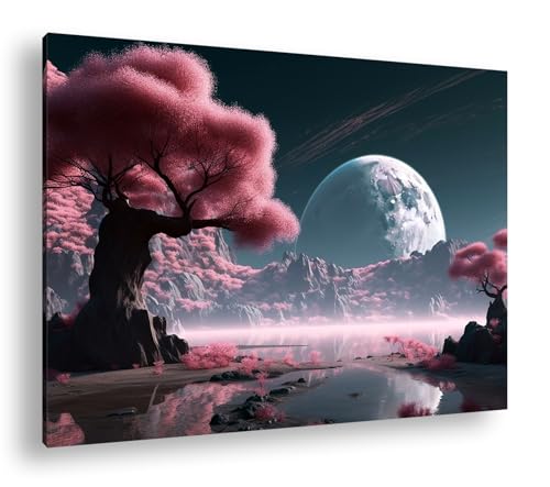 Impression d'art paysage lunaire de rêve deyoli poésie murale grand format 90x60