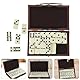 Milisten Dominoes Entertainment Toy Classic Dominos Game SET BUILDING DOMINOES BLOCK TOYS Professional Tournament Domino Holiday Party Entertainment Game with Wooden Box Retro Dominoes Game