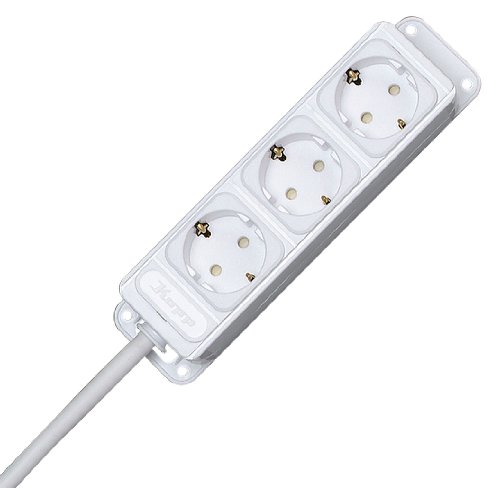 UNOversal 3-Fach Steckdosenleiste mit erh&ouml;htem Ber&uuml;hrungsschutz, Zuleitung 5m, Farbe: arktiswei&szlig;