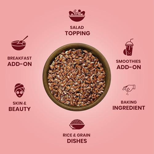 Image of Livyor Raw Flax Seeds - 1kg | Flax for eating | Alsi seeds | Rich in Protien and Dietary Fibre | Unroasted | Rich in Omega 3 and Iron | Pack of 1