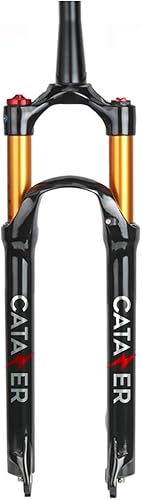 catazer Horquilla de suspensión neumática MTB 2627.529er Travel 4.724in, QR 0.354in bloqueo hidráulicoremoto estándar tubo de vástago cónico XC AM