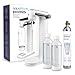 Aquafloow Saturateur D'eau Gazeuse – avec Cylindre CO2 & 2 Bouteilles 800ml sans BPA – Machine à Eau Pétillante sans électricité – Design Moderne pour la Cuisine ou le Bureau