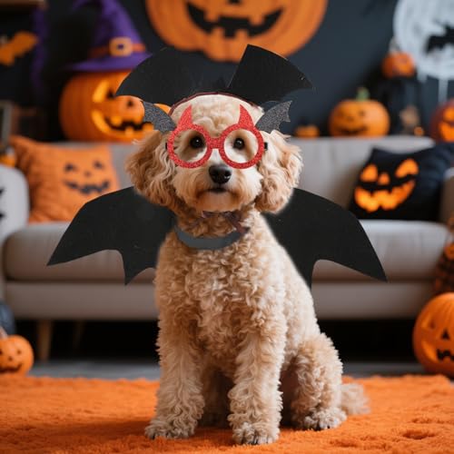 Disfraz de alas de murciélago para perros Halloween miniatura 2