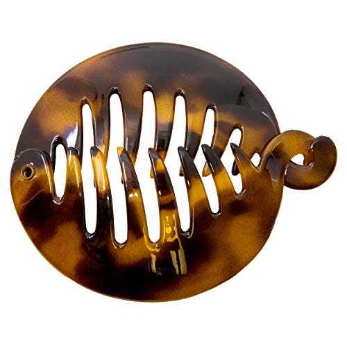 Camila Paris CP2879 3.255 inch French Banana Clip Hair Comb Tokyo Round Girls Ponytail Holder Interlocking Banana Combs For Volume Thick Hair. Fashion Styling Hair Accessories for Women Made in France
